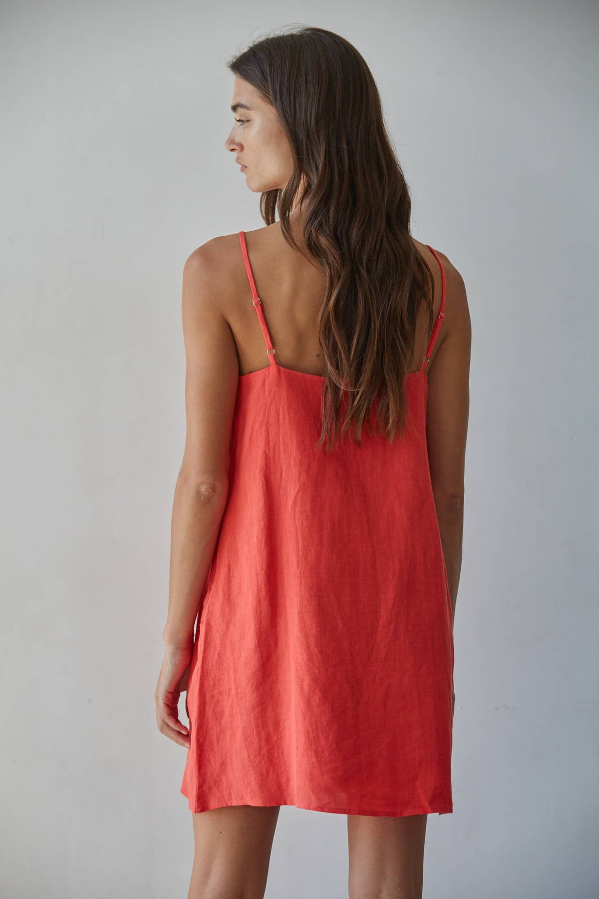Woven Linen Mini Dress