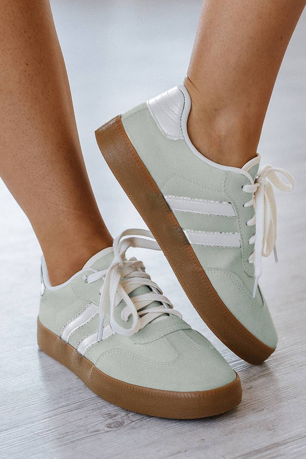 Striped Flat Sneakers