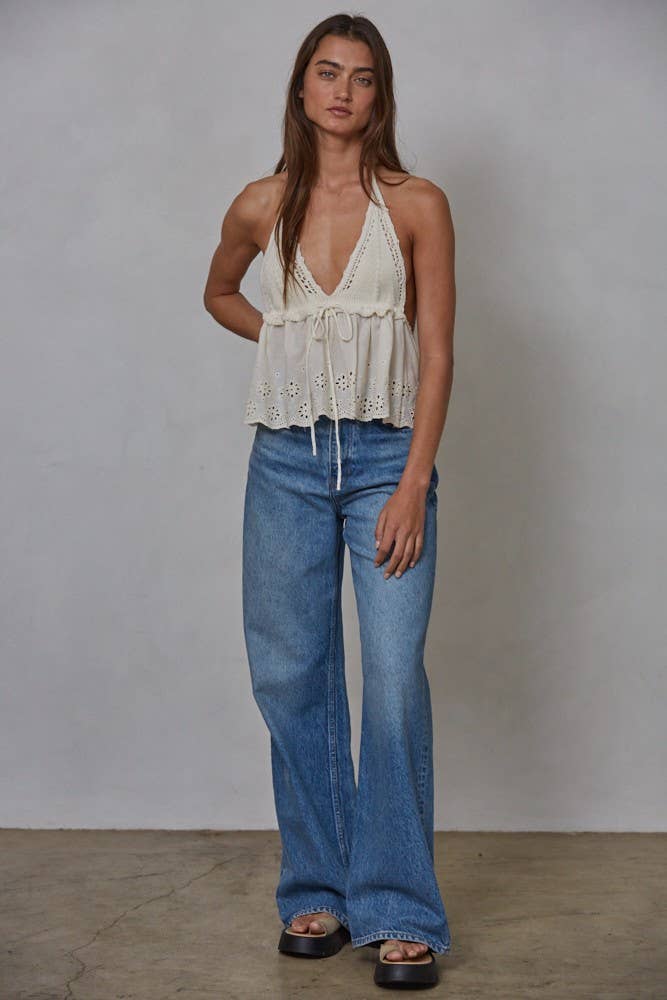 Halter V-Neck Top