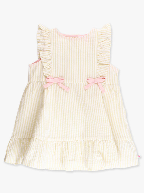 Banana Seersucker Bow Dress