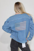 Oversized Denim Flag Jacket