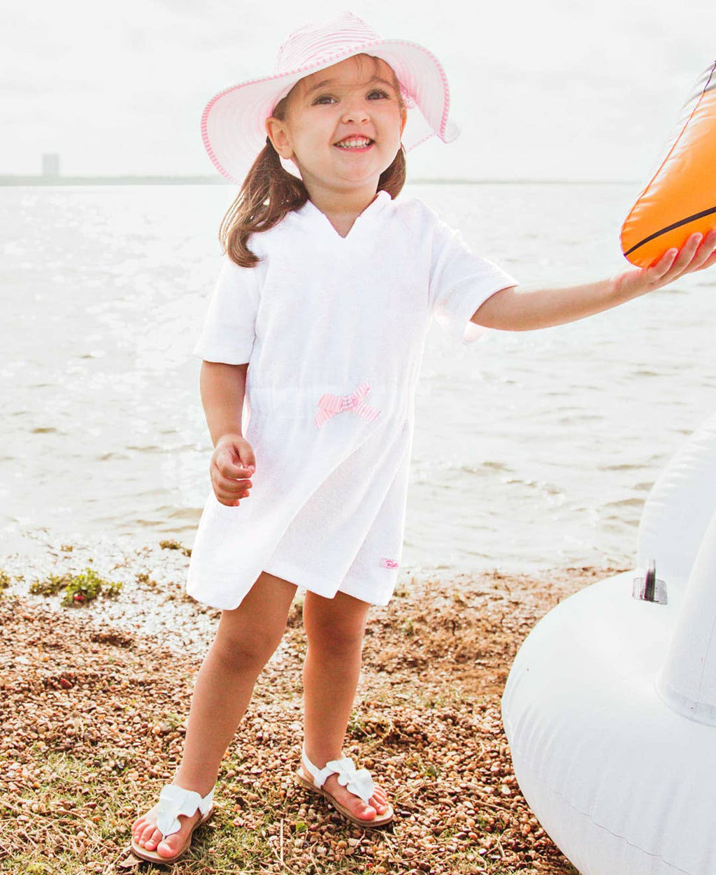 Girls White Terry Cover-Up