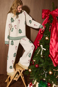 Christmas Tree Wide Leg Sweater Pants