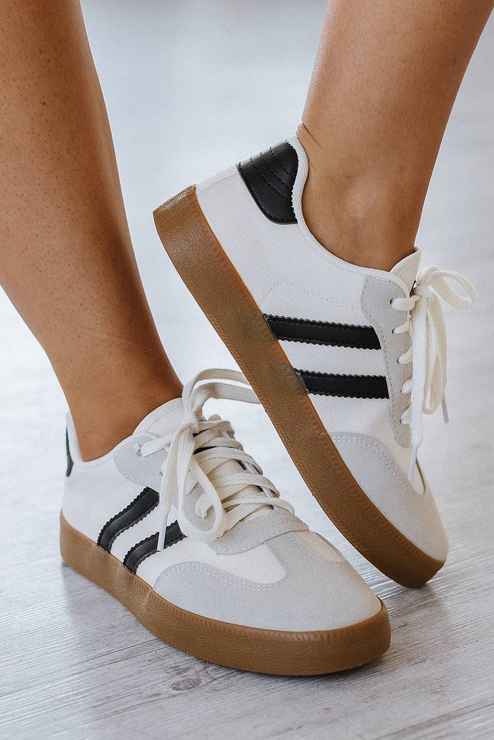 Striped Flat Sneakers