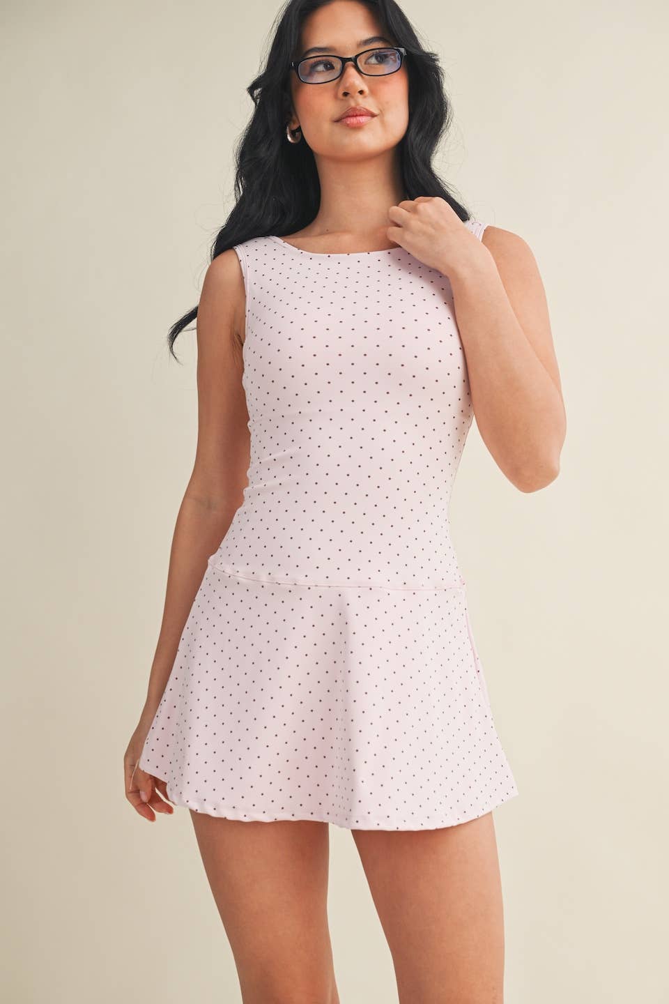 Polka Dot Print Active Mini Dress