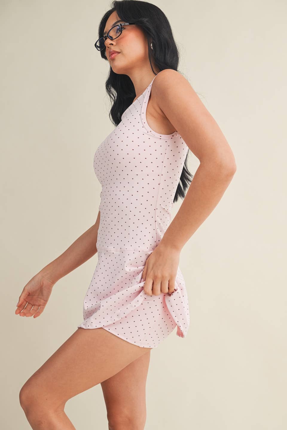 Polka Dot Print Active Mini Dress