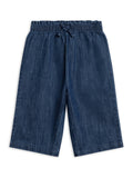 Rumi Chambray Ruffle Waist Wide Leg Pant - Chambray