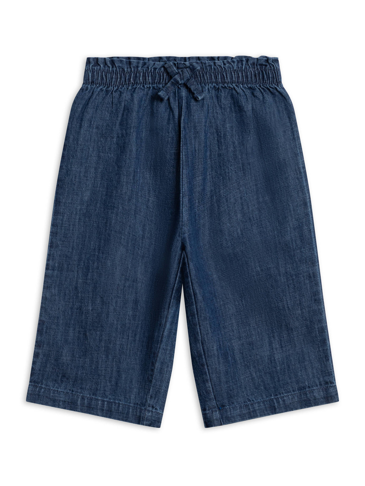 Rumi Chambray Ruffle Waist Wide Leg Pant - Chambray