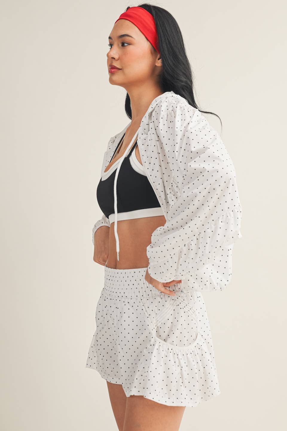 Lightweight Polka Dot Print Jacket