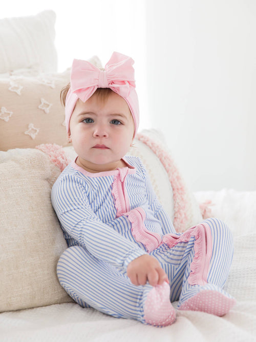Bamboo Stripe Ruffle Pajama