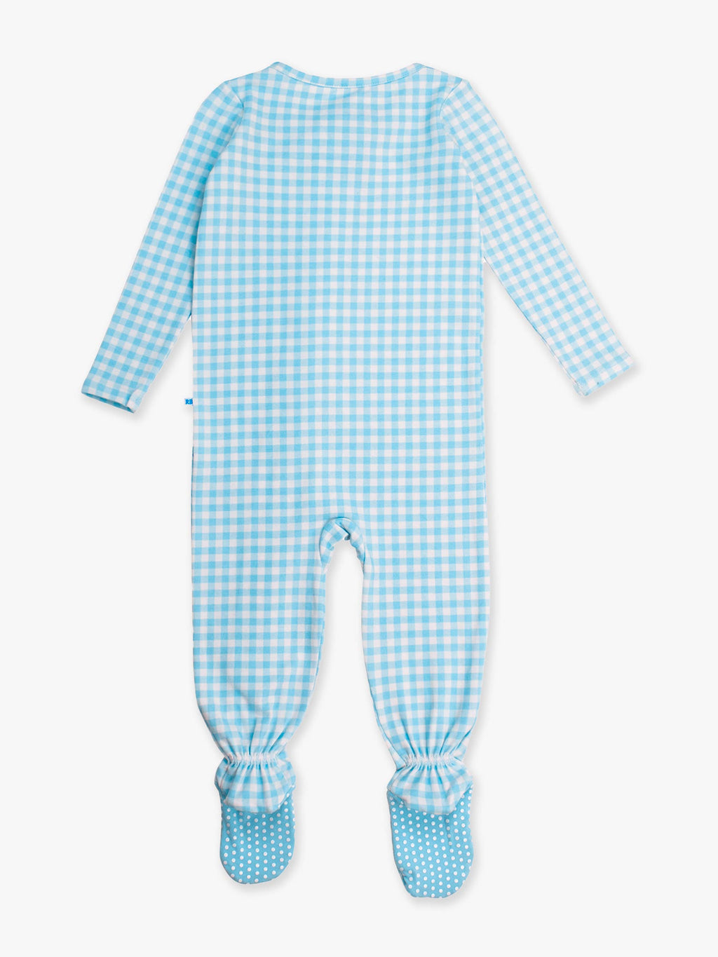 Blue Breeze Gingham Footed Onesie