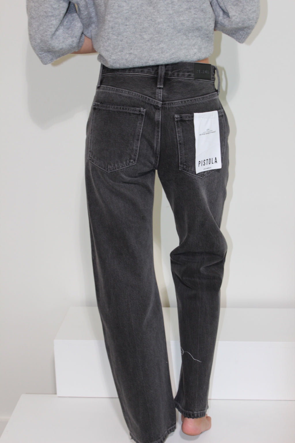 Pistola Lexi Mid Rise Bowed Straight Jean