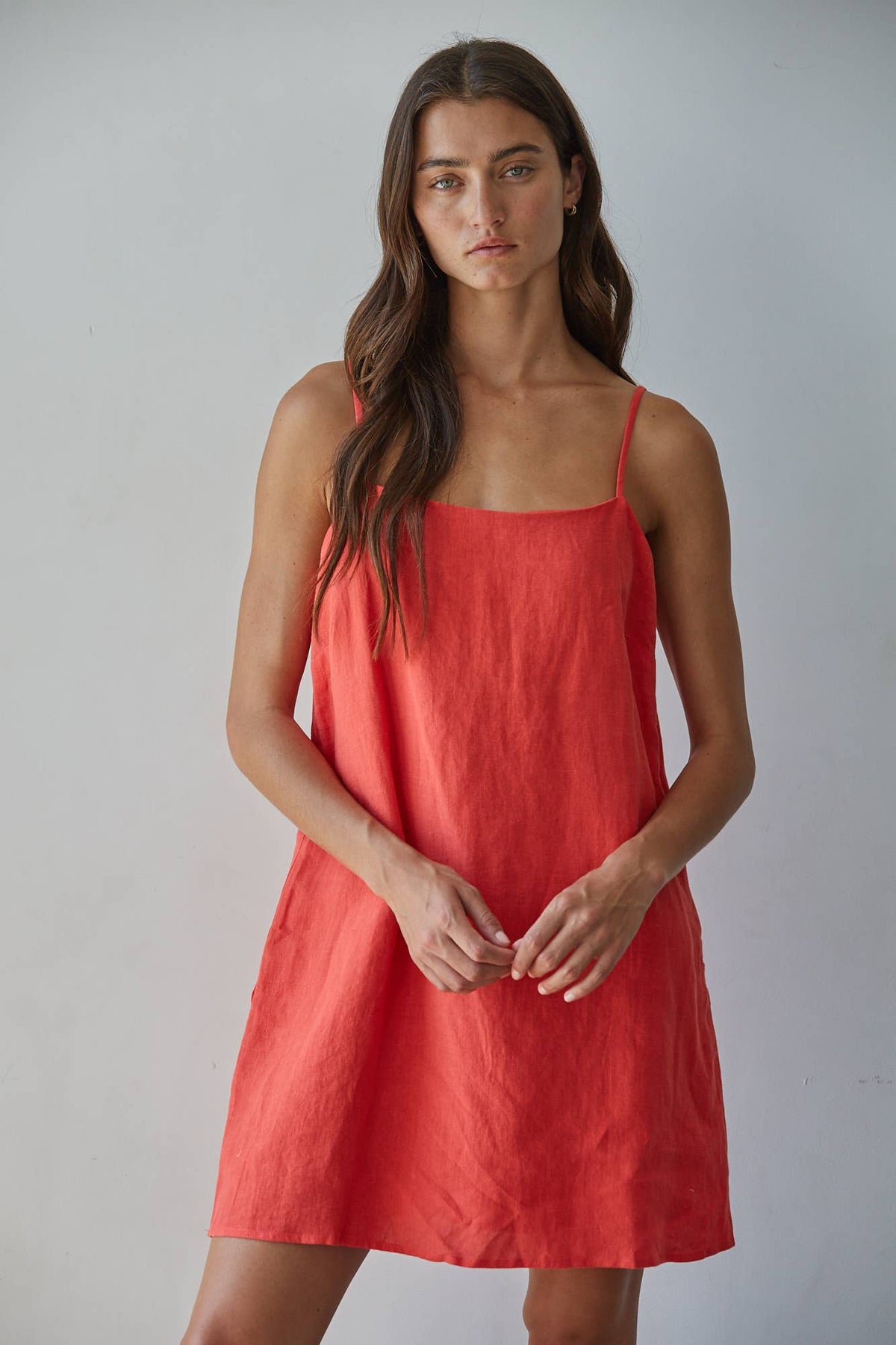 Woven Linen Mini Dress