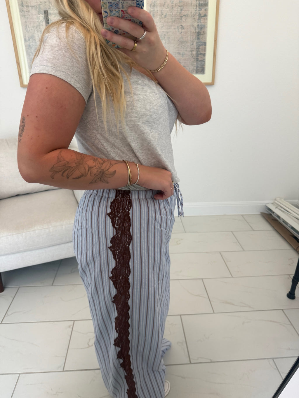 Lace Trim Lounge Pants