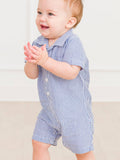Blue Button-Up Romper