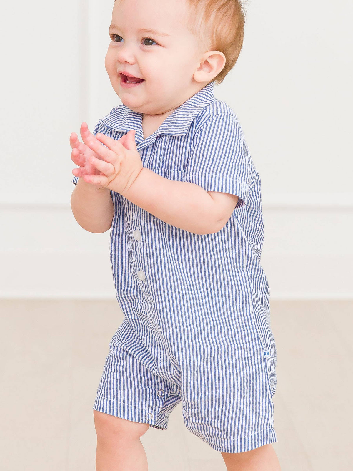 Blue Button-Up Romper