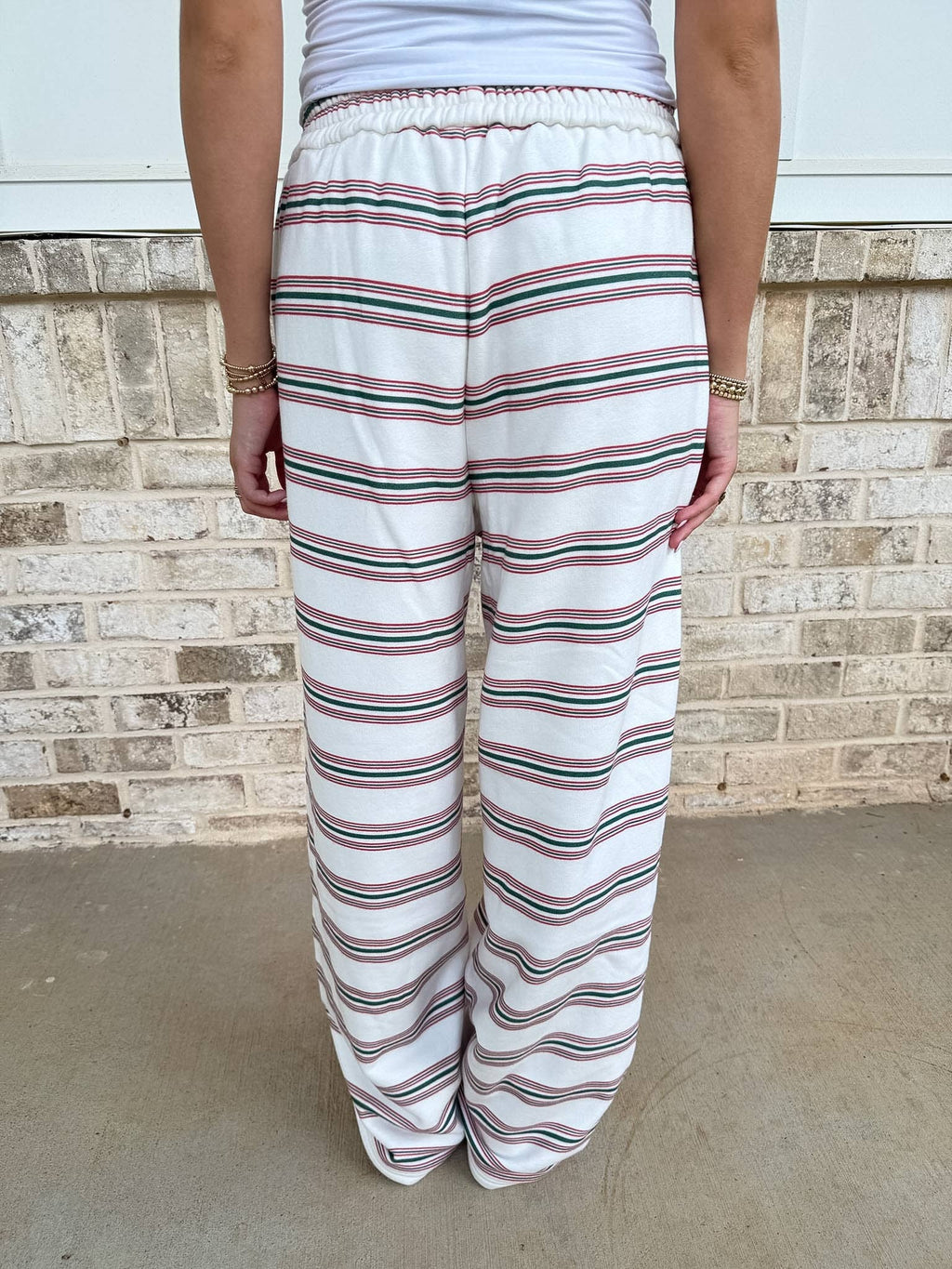 Christmas Cheer Striped 100% Cotton French Terry Flare Sweatpants