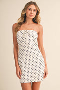 Polka Dot Mini Strapless Dress