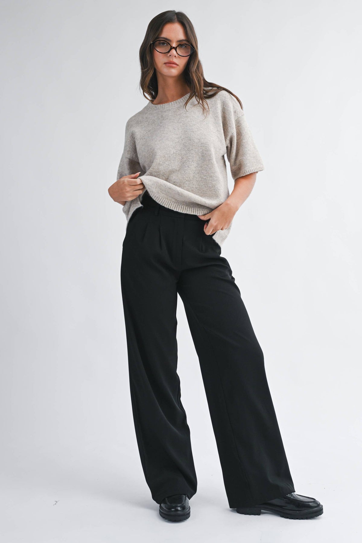Short Sleeve Knit Sweater