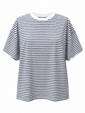Harbor Blue Striped Loungewear Short Sleeve Top