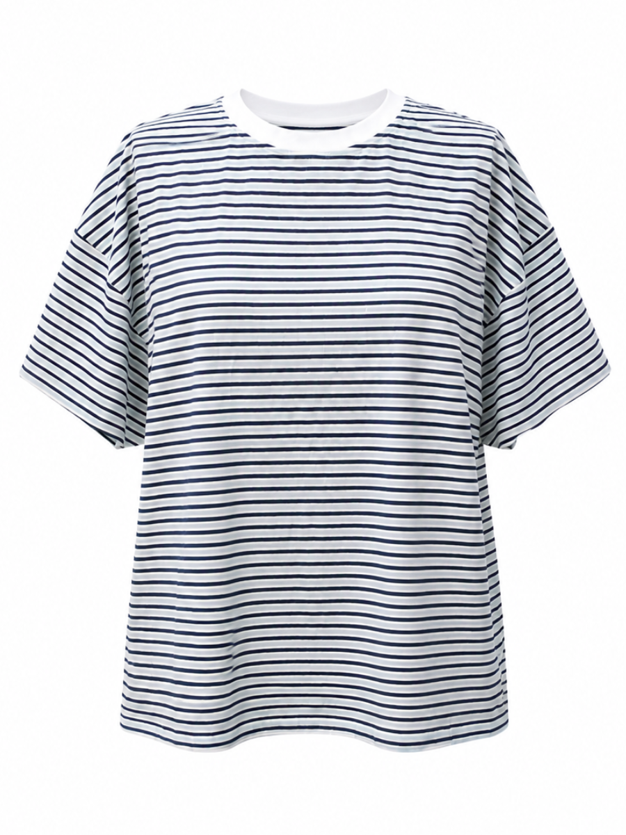 Harbor Blue Striped Loungewear Short Sleeve Top