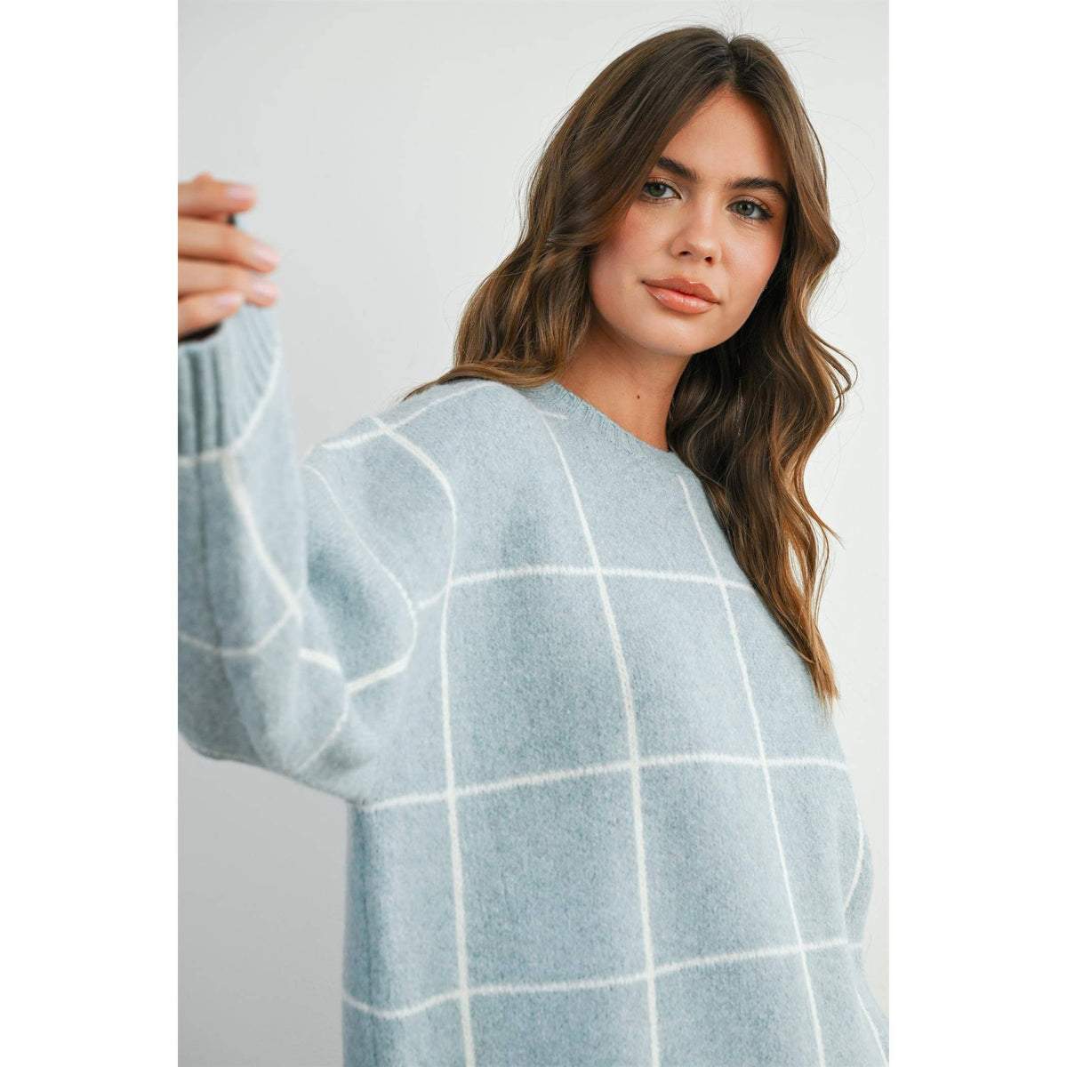 Checkered Crew Neck Sweater