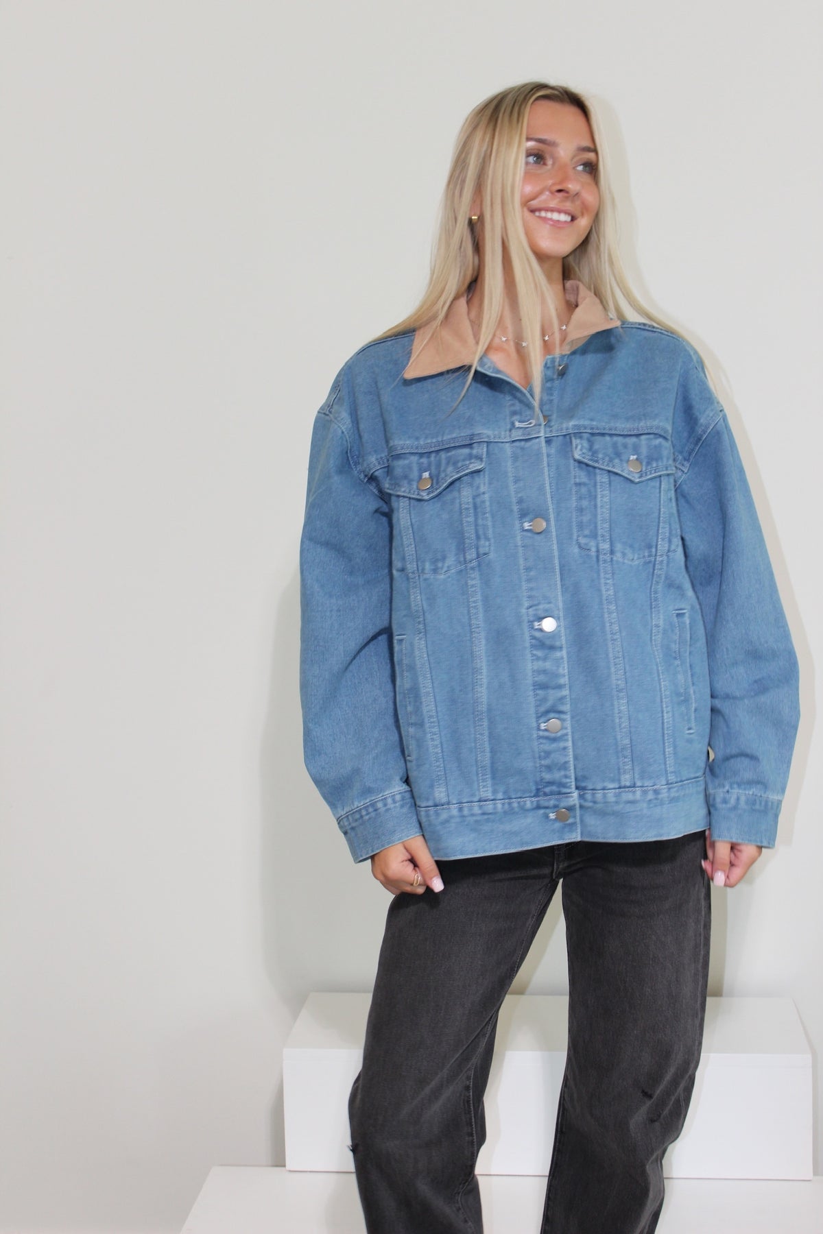 Oversized Denim Flag Jacket