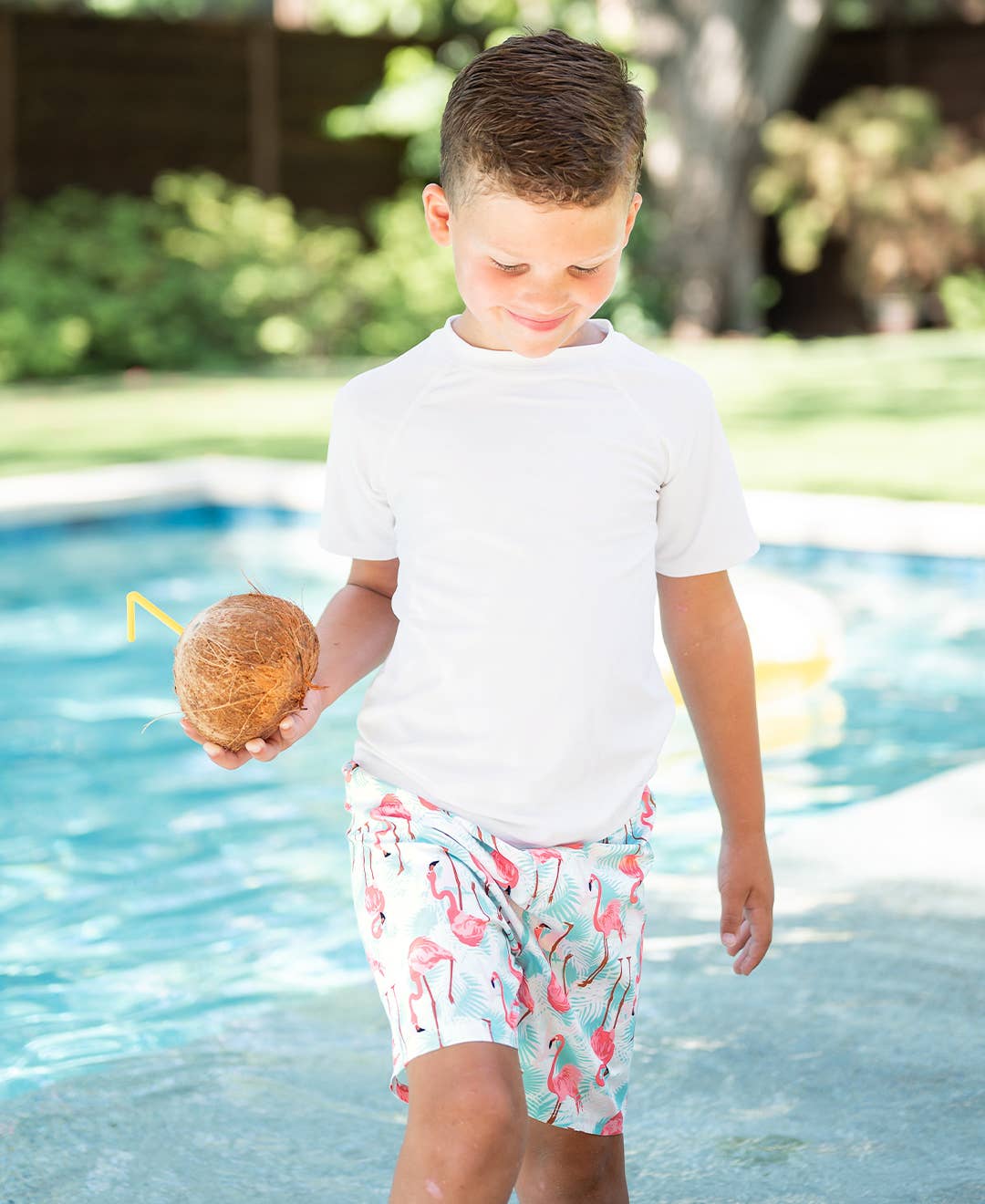 White Short Sleeve Swim Shirt