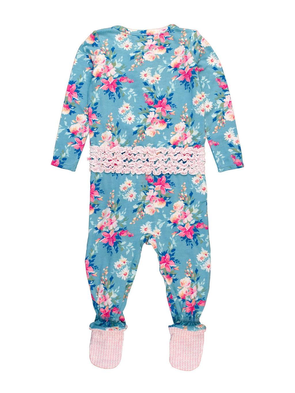 Floral Footed Ruffle One Piece Pajama