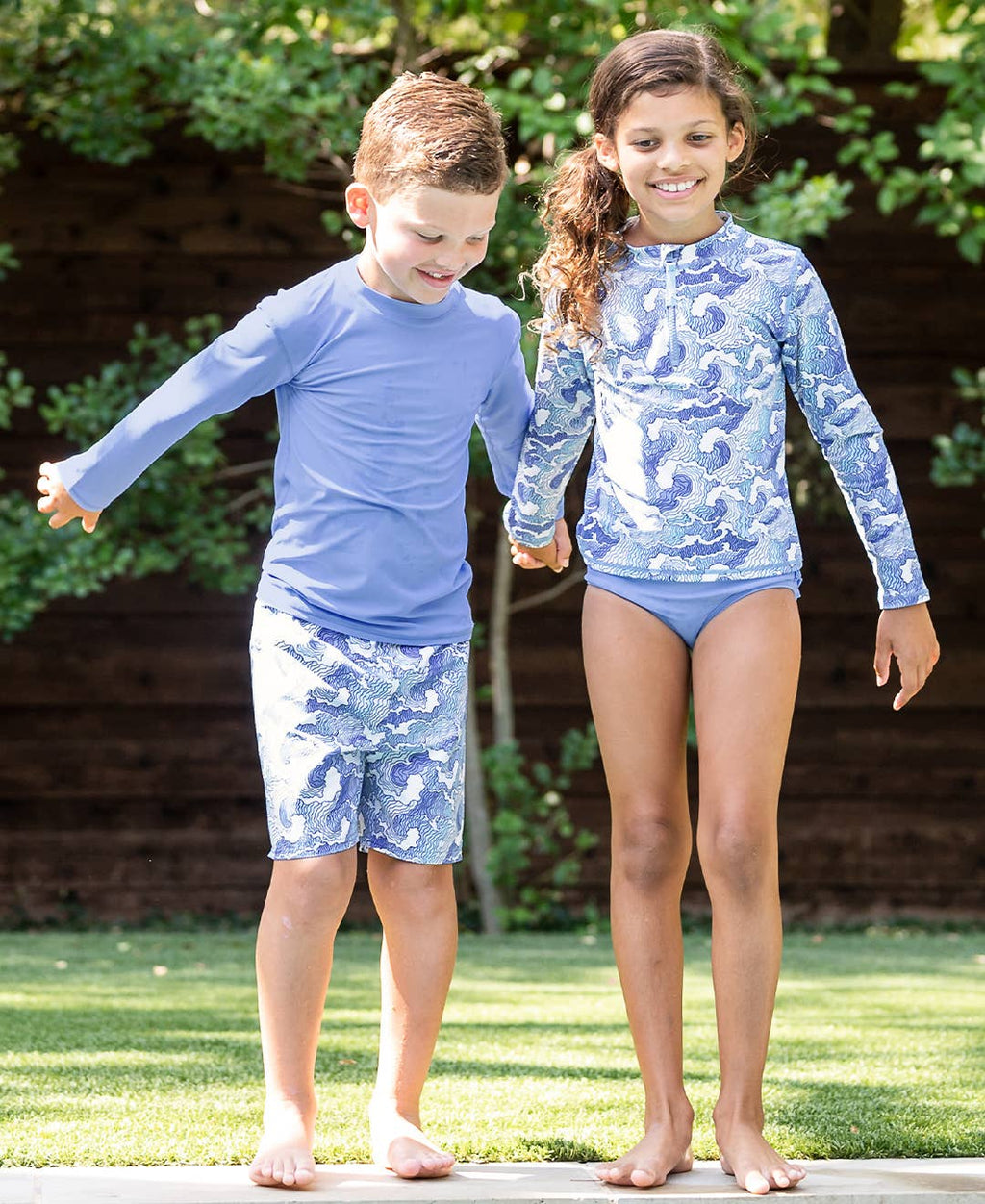 Boys Periwinkle Blue Long Sleeve Rash Guard