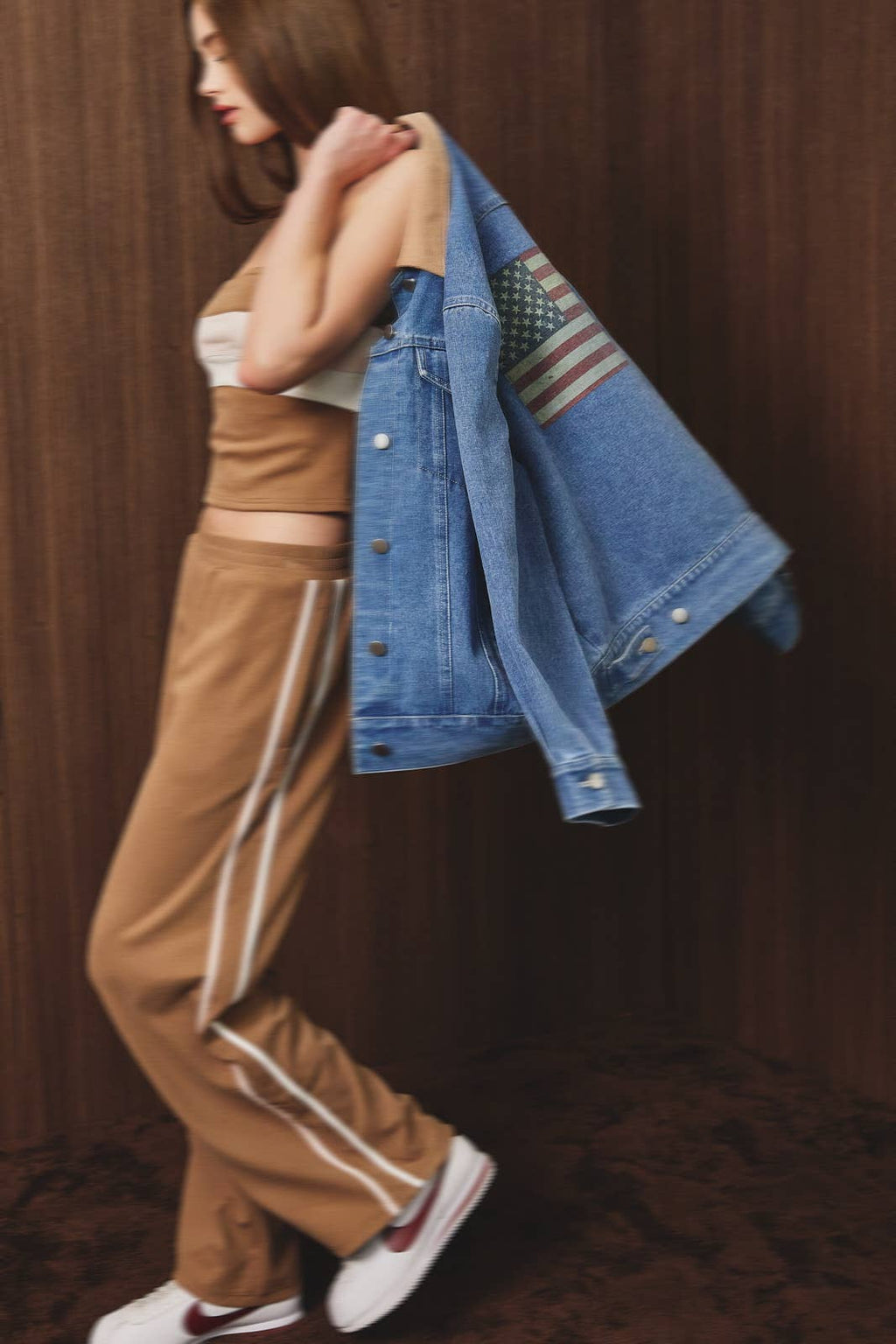 Oversized Denim Flag Jacket