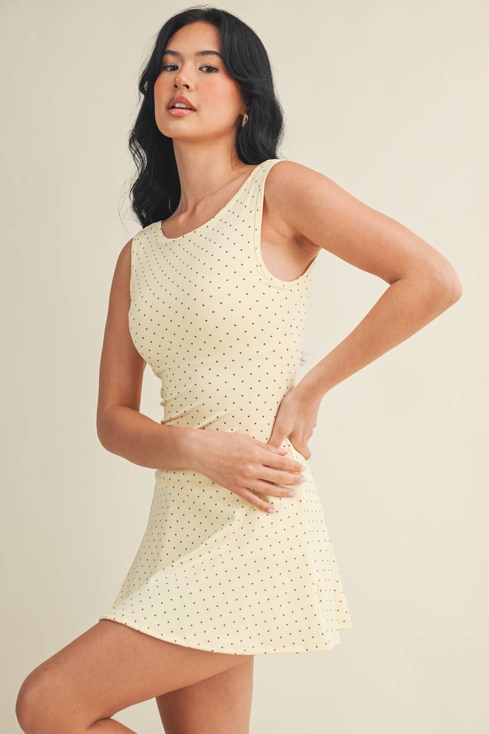 Polka Dot Print Active Mini Dress
