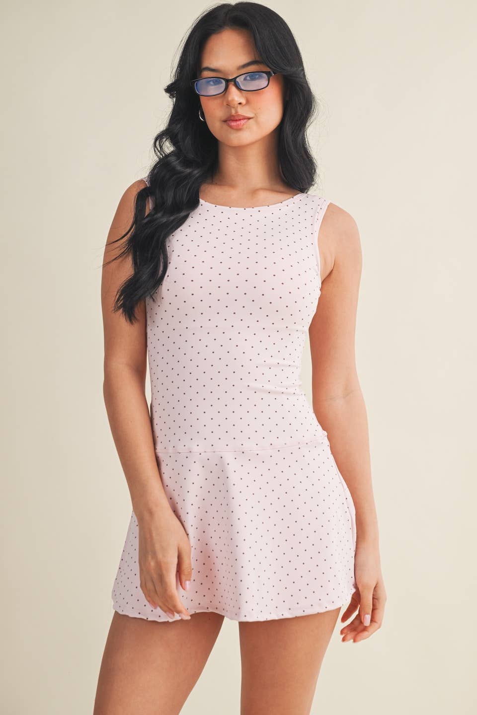 Polka Dot Print Active Mini Dress