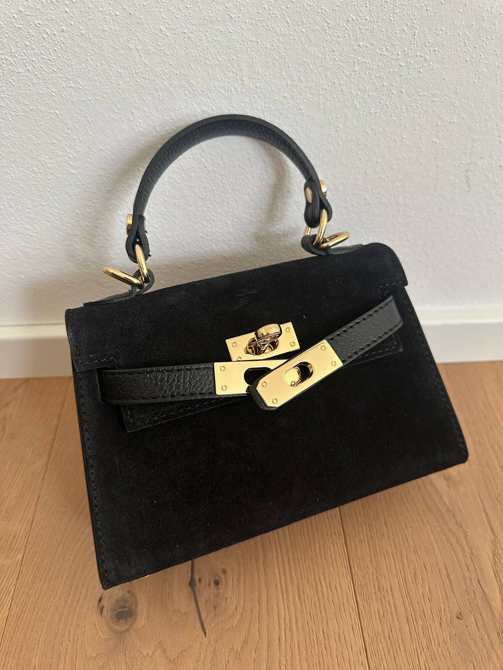 Mini K Suede Bag - Beige