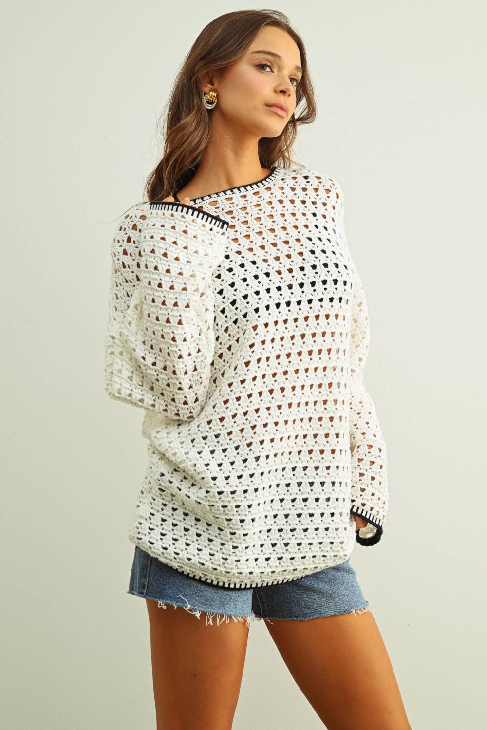 Long Sleeve Crochet Tunic