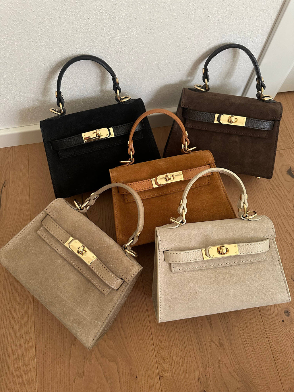 Mini K Suede Bag - Beige