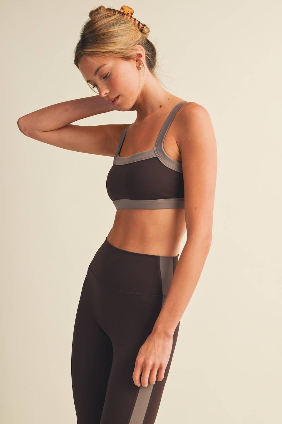 Contrast Block Sports Bra