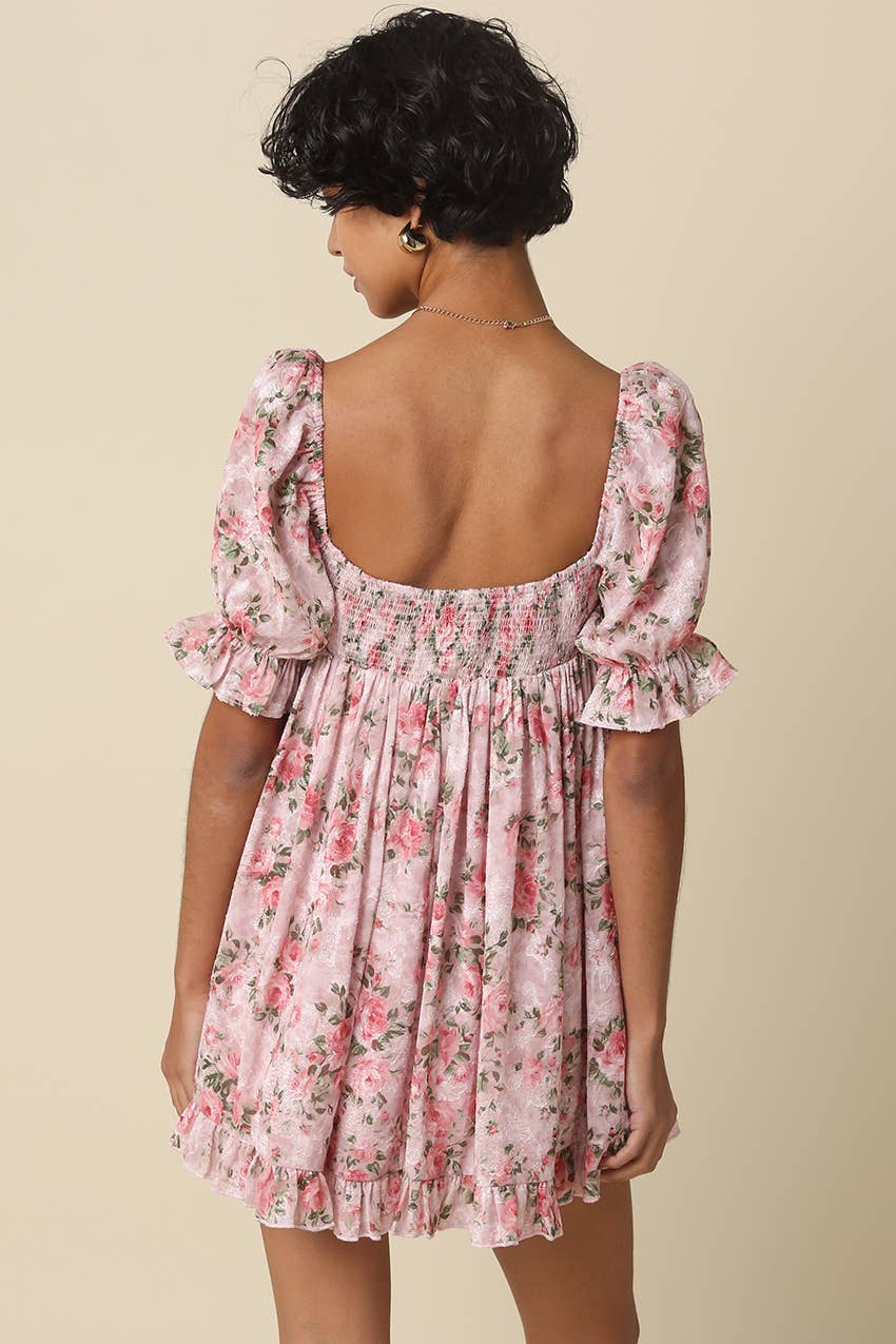 Briley Floral Puff-Sleeve Dress