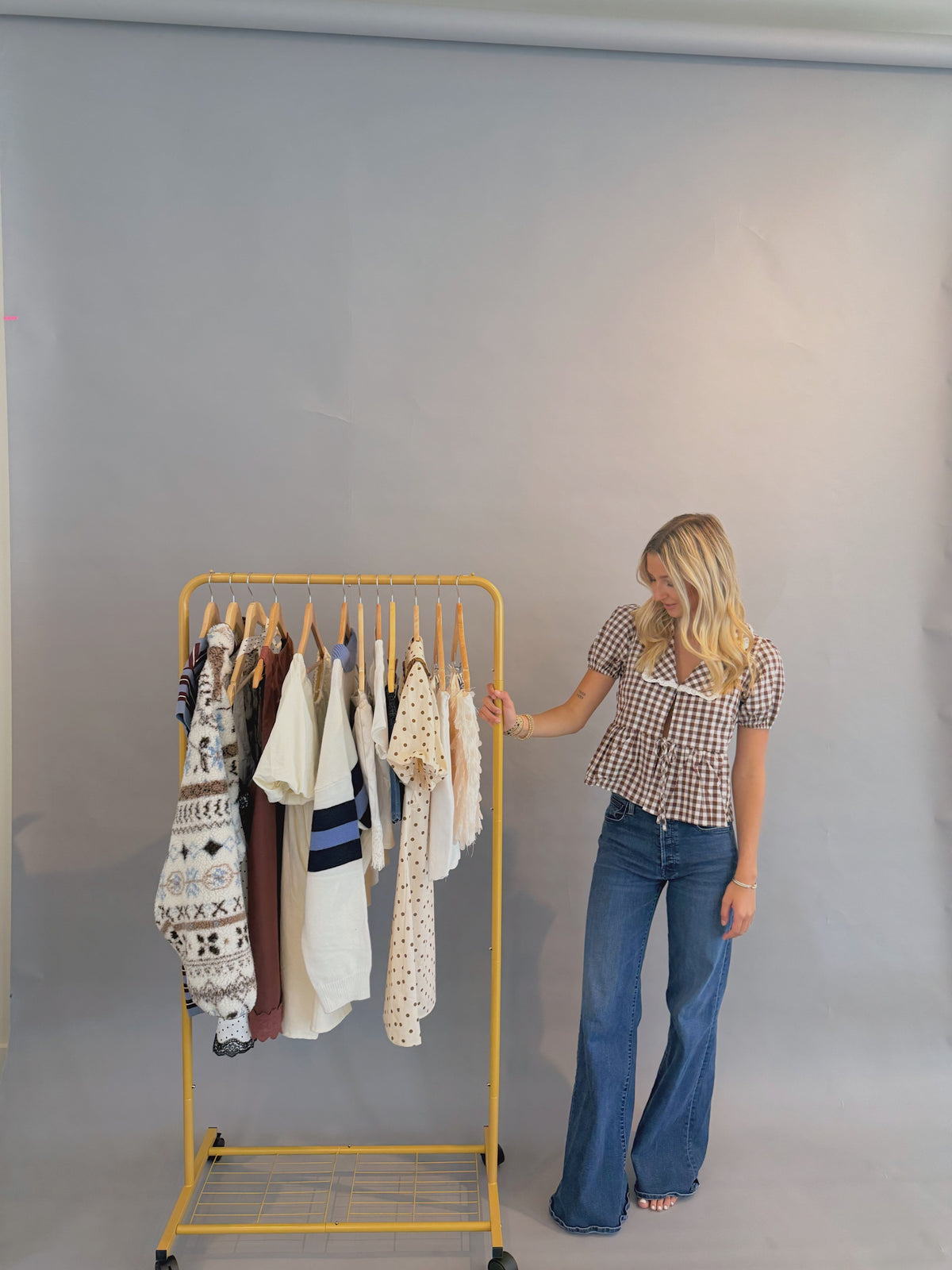 Collared Gingham Blouse