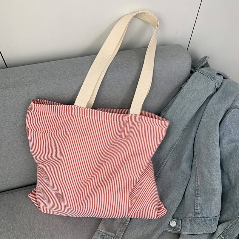 Stripe Shoulder Tote Bag