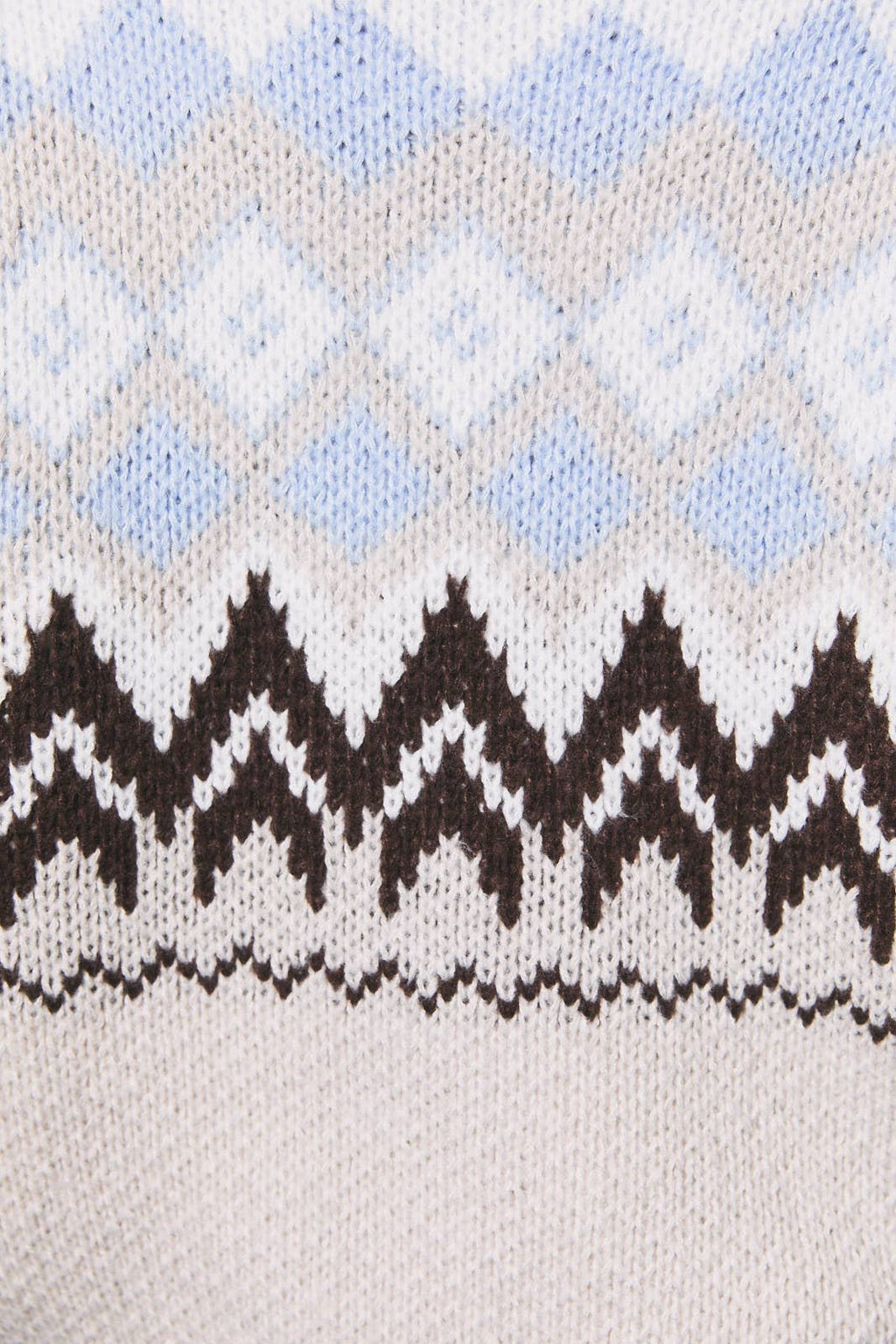 LONG SLEEVE COLLARED FAIR ISLE SWEATER JACKET