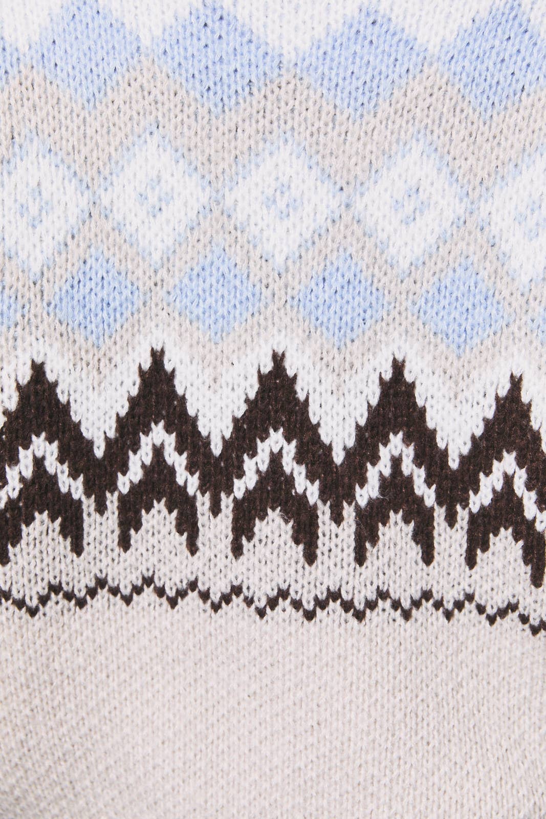 LONG SLEEVE COLLARED FAIR ISLE SWEATER JACKET