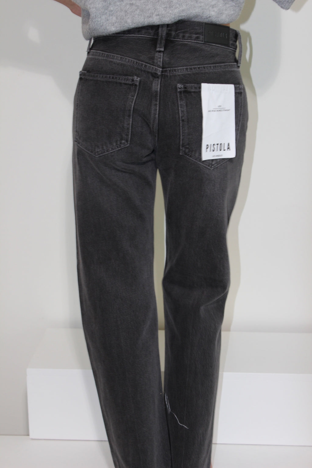 Pistola Lexi Mid Rise Bowed Straight Jean