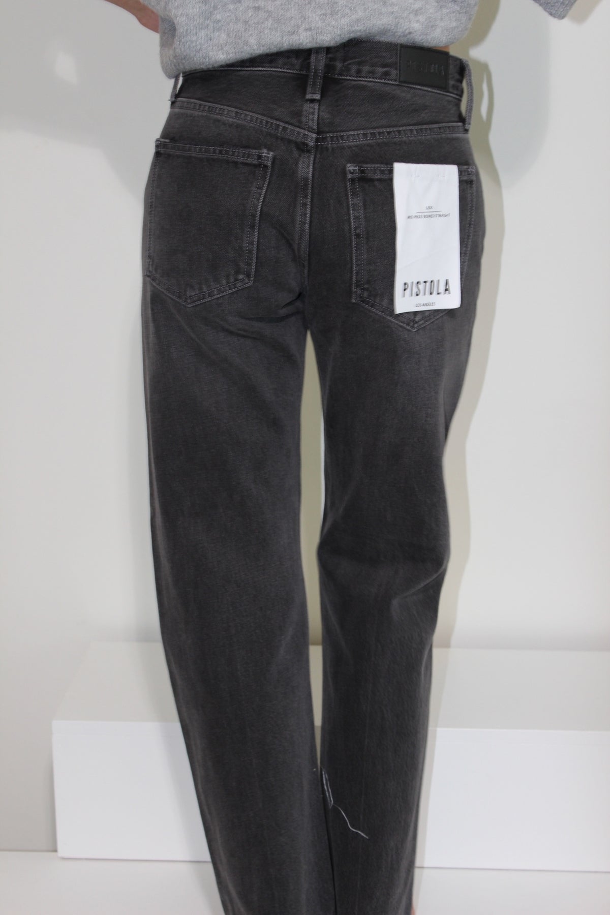 Pistola Lexi Mid Rise Bowed Straight Jean