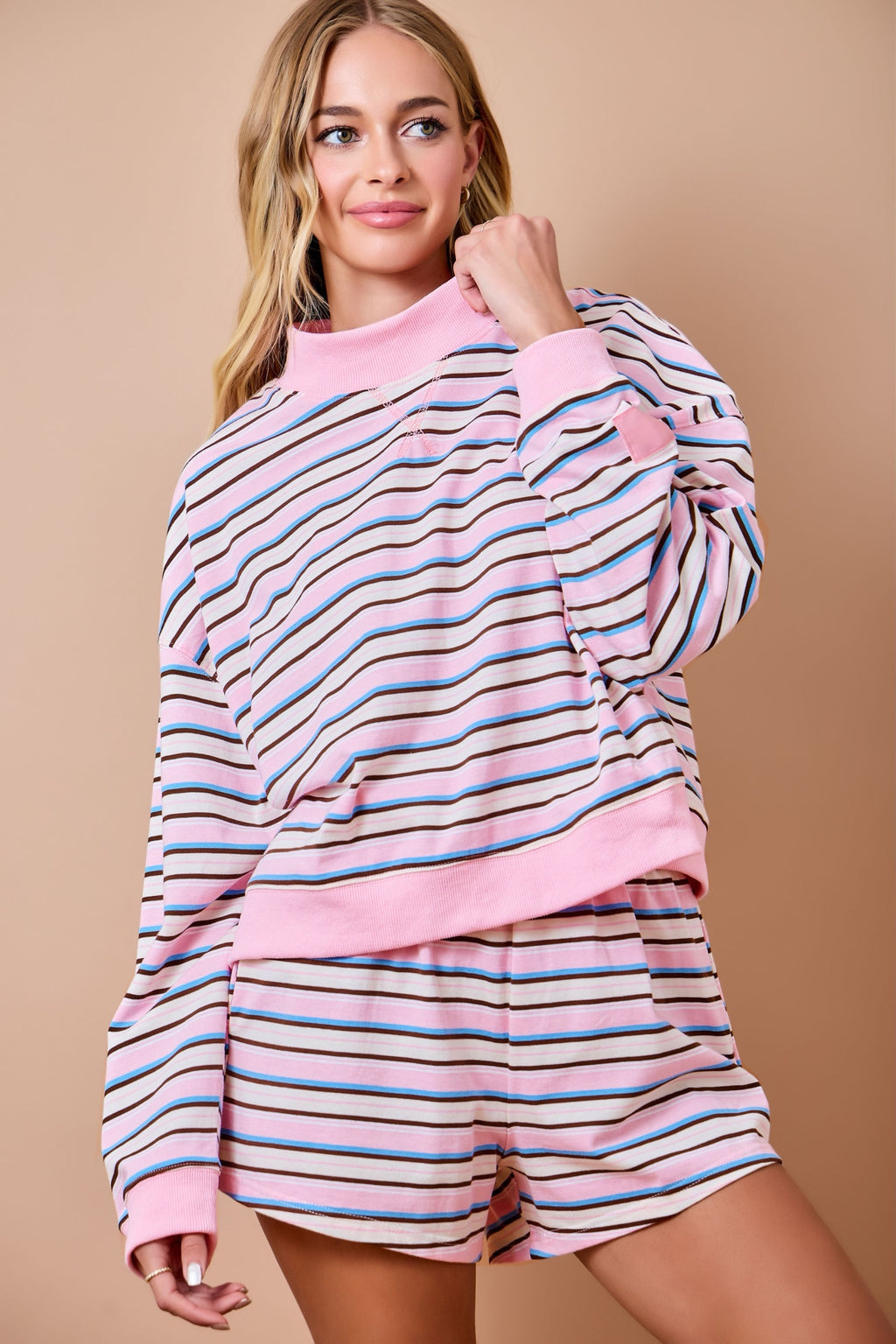 Pink Chloe Striped Sweatshirt