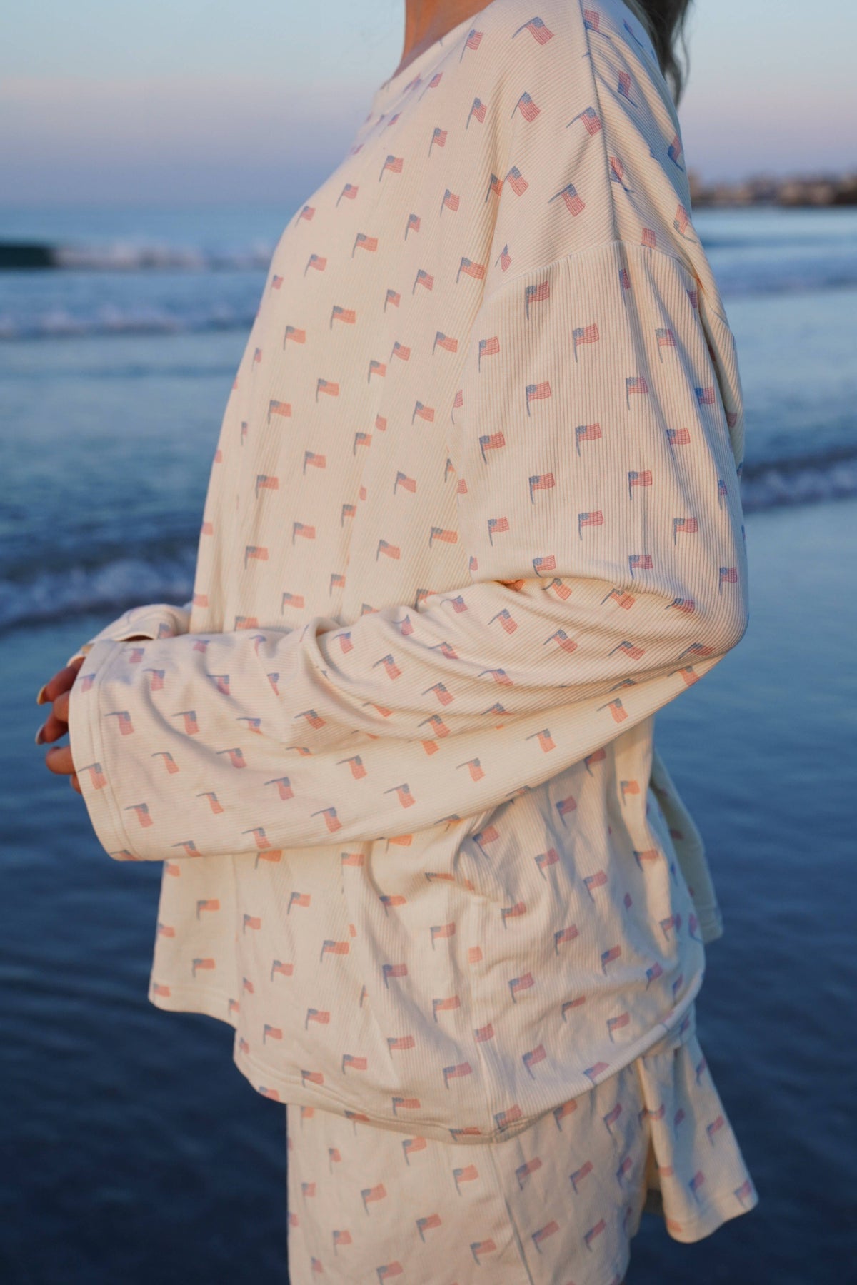 White American Flag Pajama Pattern Shorts