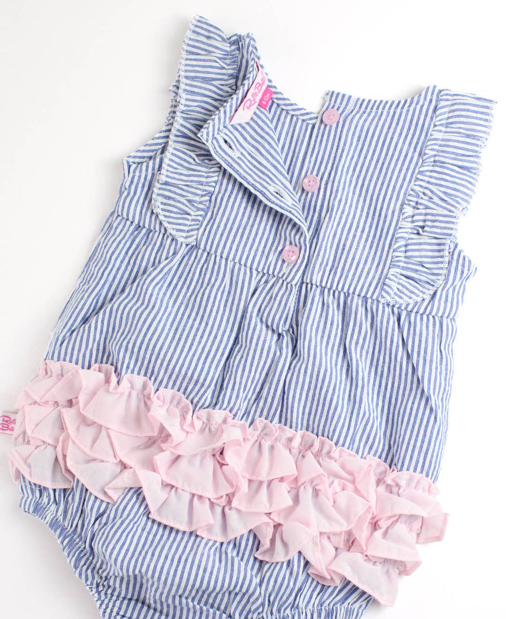 Blue Ruffle Bubble Romper