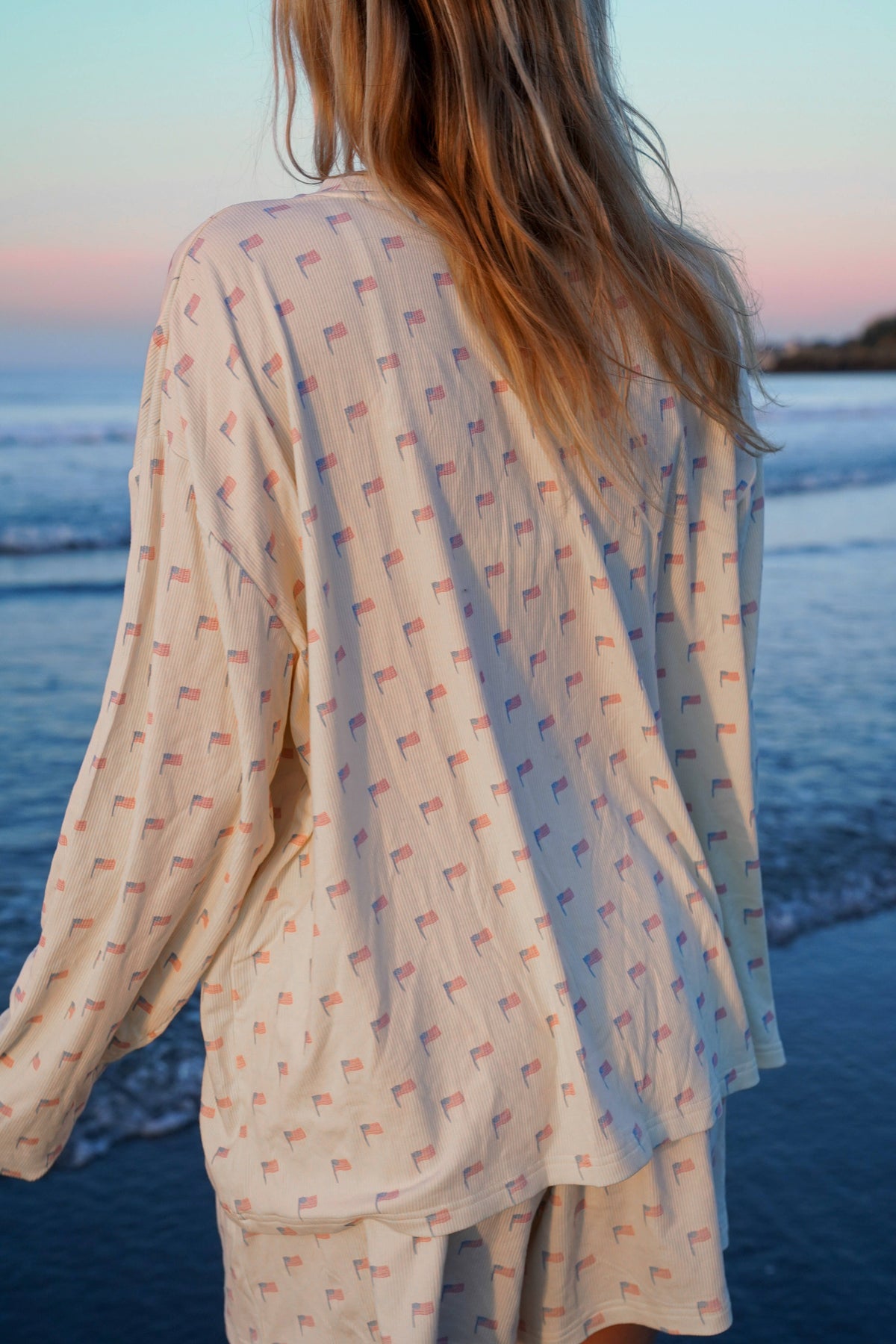 White American Flag Pajama Pattern Shorts