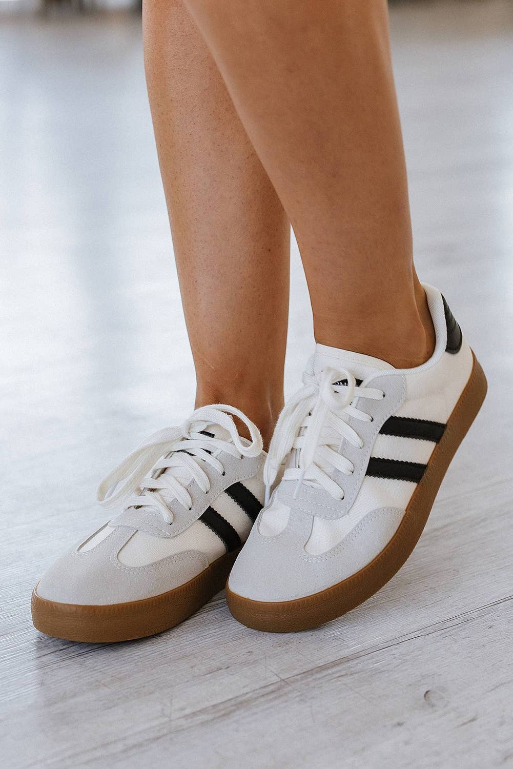 Striped Flat Sneakers