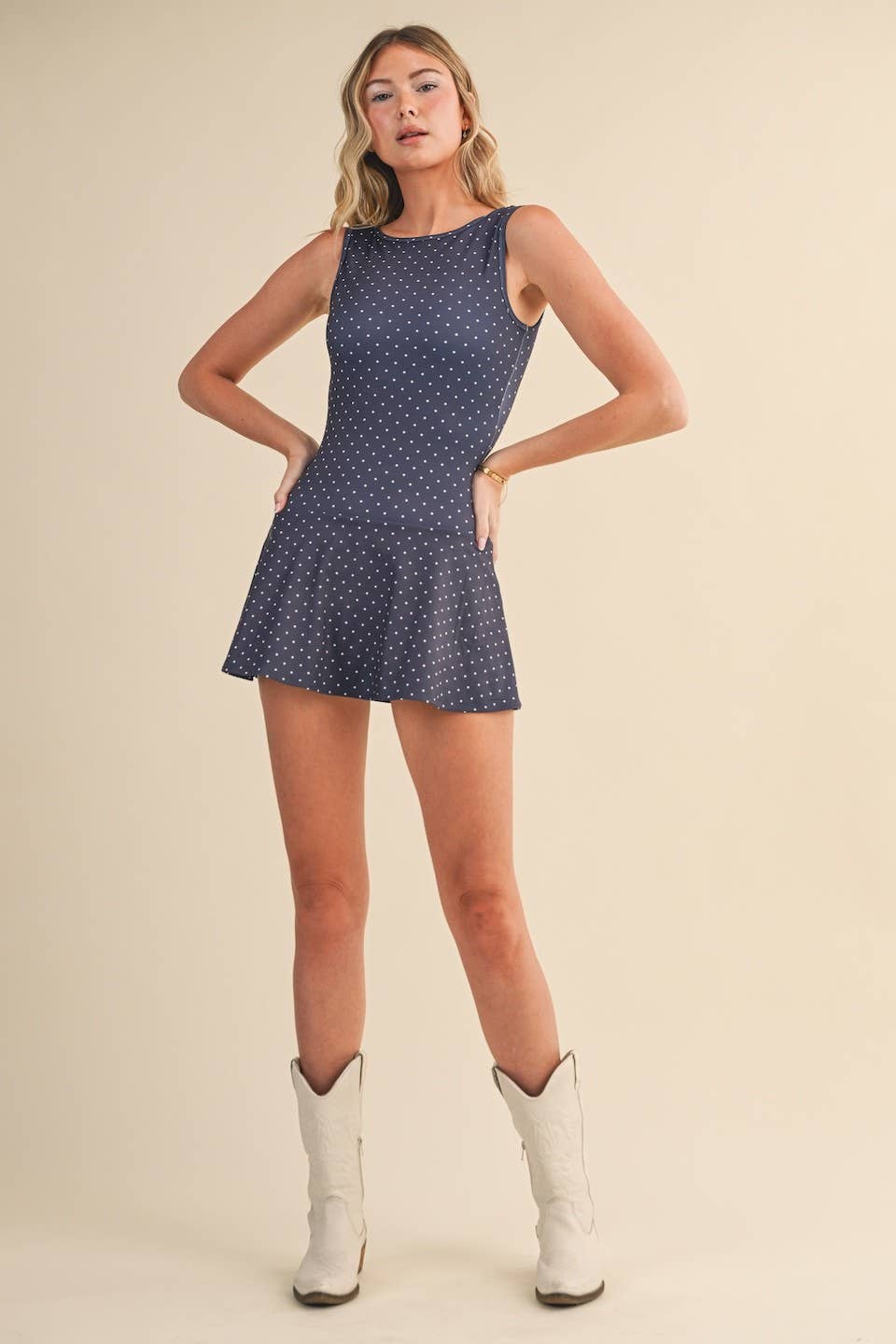 Polka Dot Print Active Mini Dress